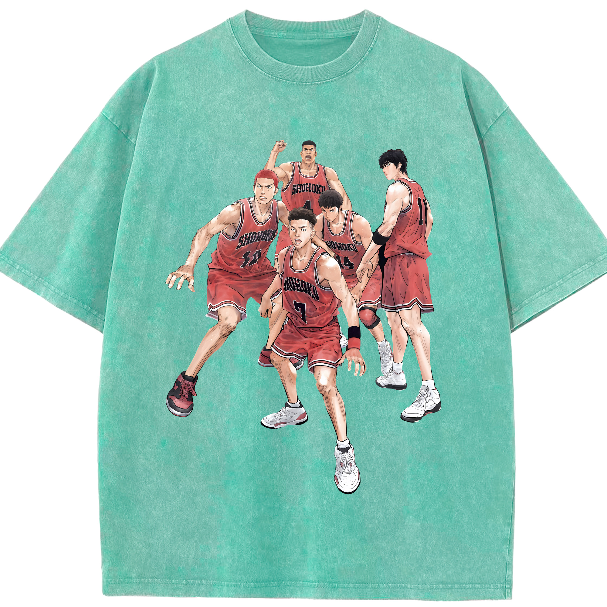 （画像用） SLAM DUNK／スラムダンク 綿100% ヴィンテージ風 半袖Tシャツ（フロントプリント）